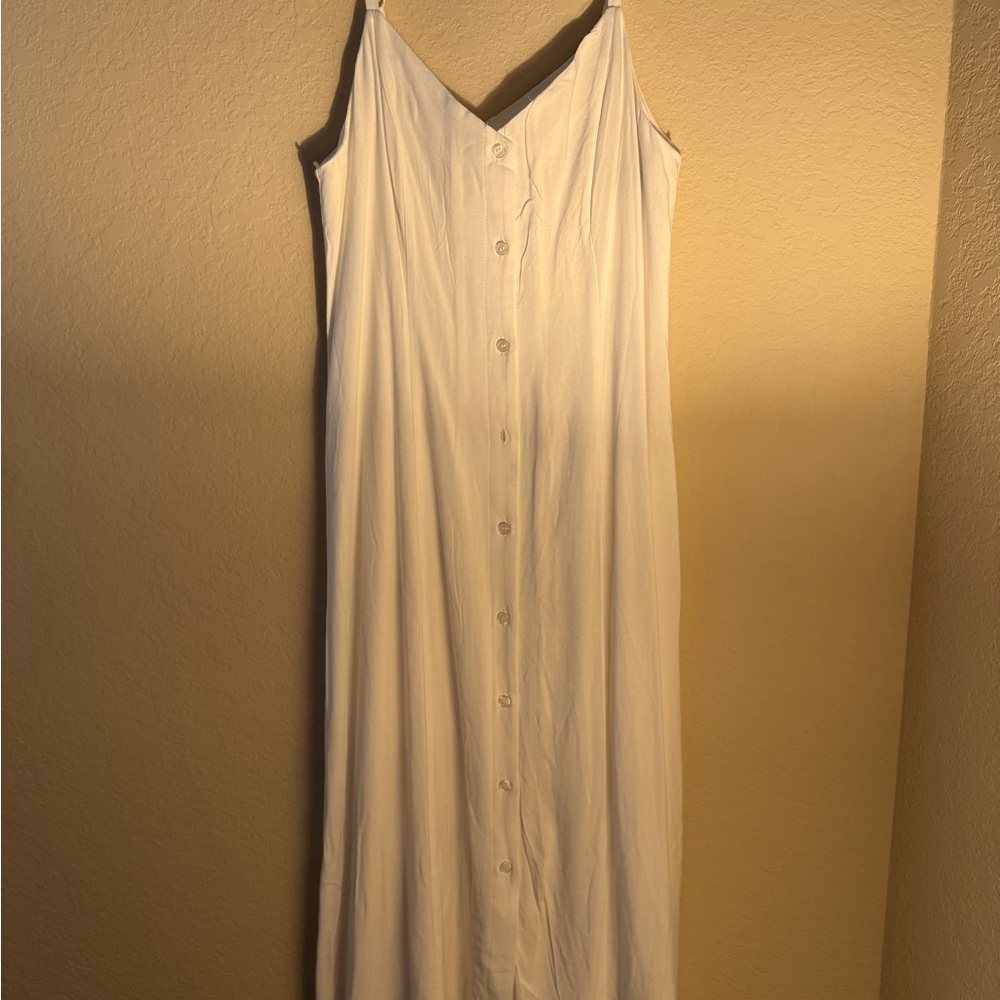 Francesca's Collections Cream Button-Down Dress